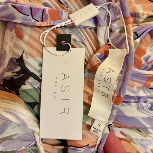 Blythe Floral Plisse Midi Dress - Size Small  CORAL MULTI - Picture 6 of 6